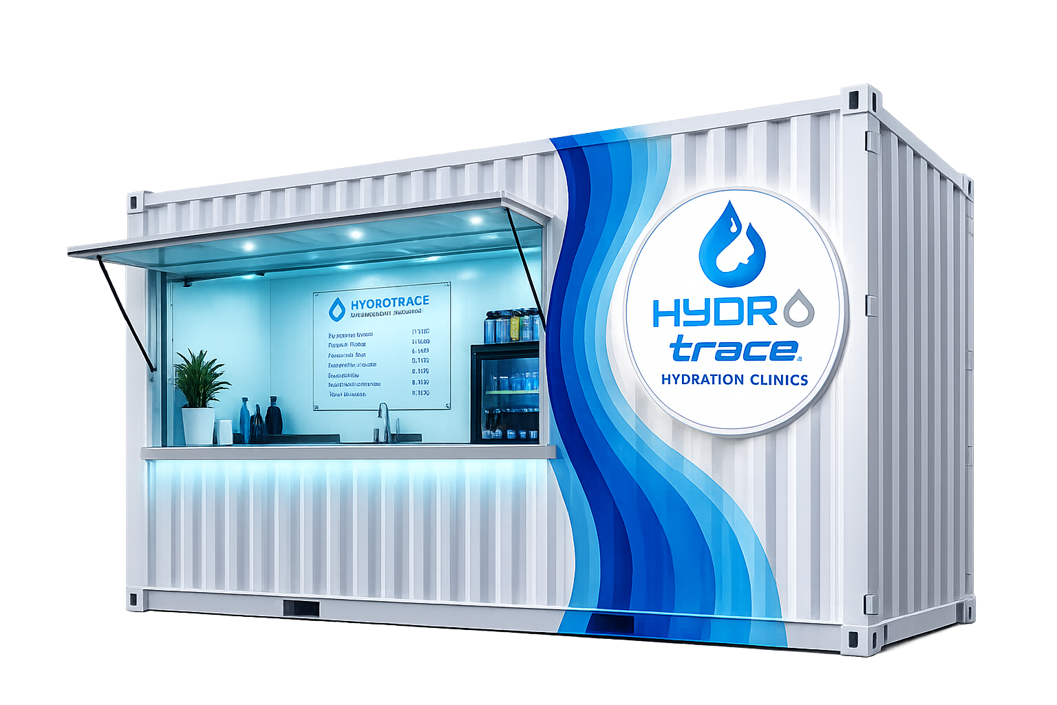 HydroTrace Hydration Clinic — Container Unit